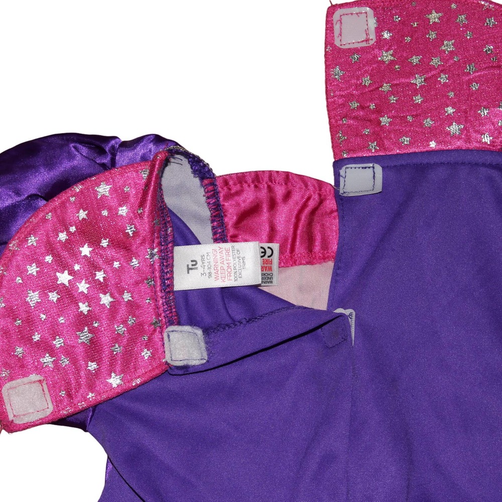 Tu Sainsbury's Purple Pink Sparkly Star Witch Costume Hat Girl's 3-4yrs - Picture 11 of 13